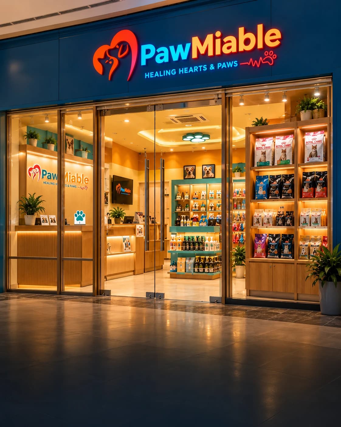 The Pawmiable pet grooming and retail franchise storefront at Conscient One Mall, Sector 109, Gurugram